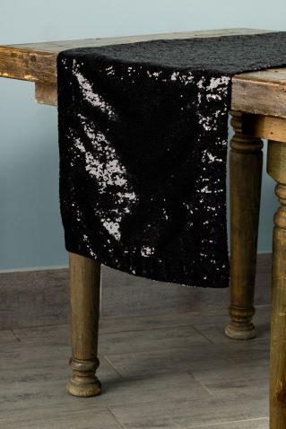 Specialty Sequins Black table runner
